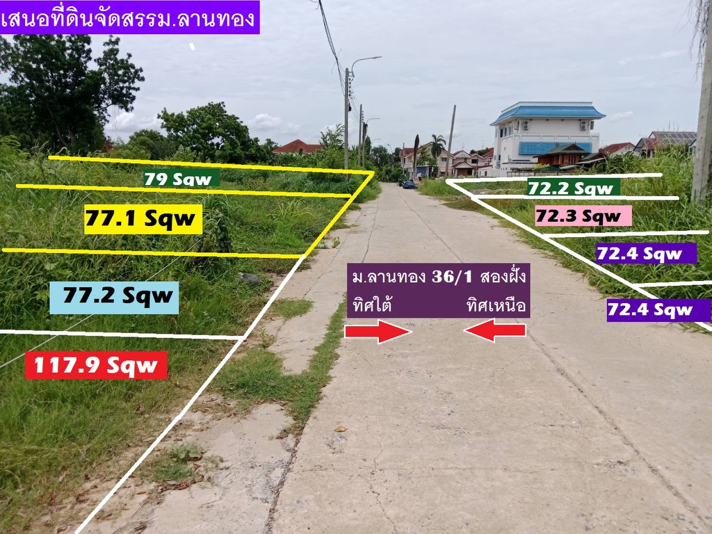 ขายที่ดินจัดสรรแปลงสวย ม.ลานทอง ปากเกร็ด กลับแจ้งวัฒนะนิดเดียว จะเข้าเมืองทองธานีก็นิดเดียวด้วยสุดๆ