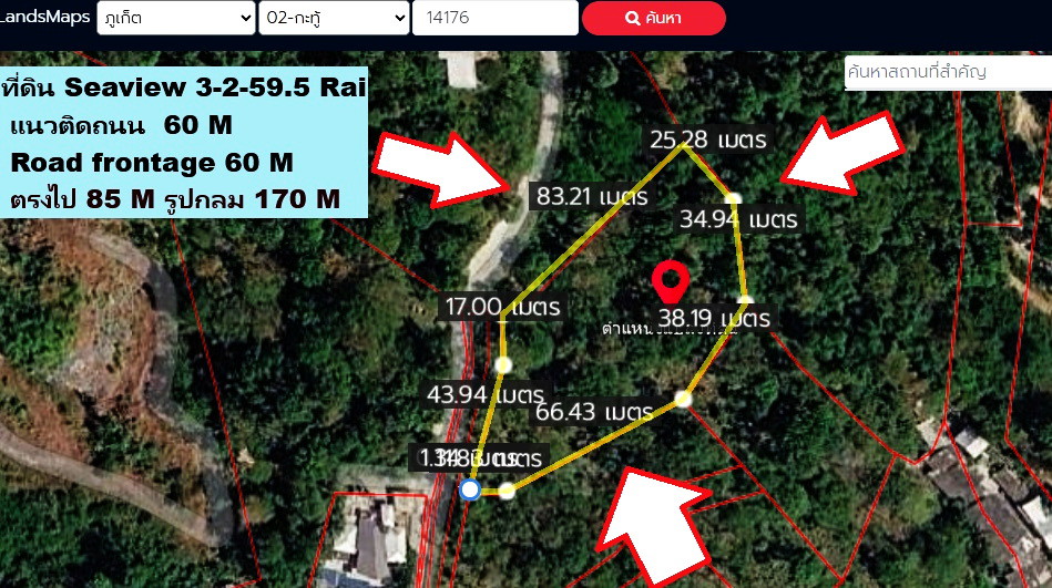 ขายที่ดิน 3-2-59.5 ไร่ RAI ซีวิว SEAVIEW ป่าตอง ภูเก็ต แปลง GOLDEN LAND เนินเขาทำเลดีเยี่ยม วิวอลังก