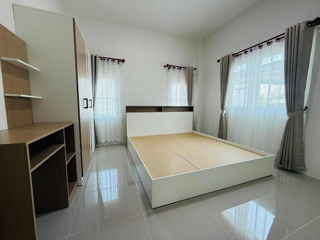 บ้านเดี่ยวชั้นเดียว สร้างใหม่ ทำเลทอง อ.เมือง จ.ลำพูน ใกล้นิคมสันป่าฝ้าย บิ๊กซี แม็คโครฯ