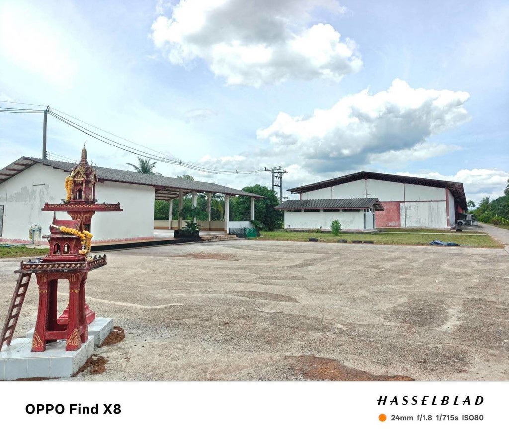 ขายถูกมาก!! ที่ดิน + อาคาร + โกดัง ขนาด 25 ไร่ ทำเลดี อ.กาญจนดิษฐ์ จ.สุราษฎร์ธานี ใกล้อำเภอเมืองสุรา