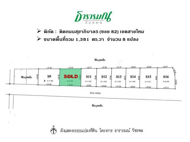 ขายที่ดินทำเลถนนสุขาภิบาล 5 ซอย 82
